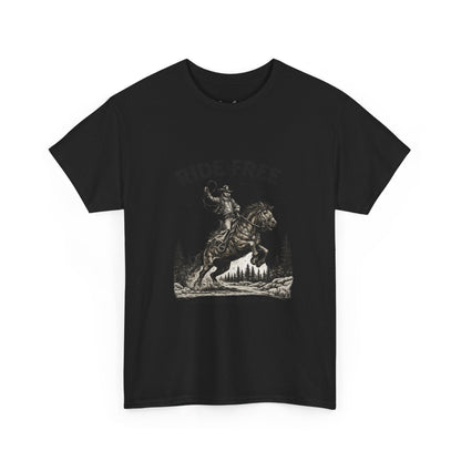 Ride Free Western Horse Graphic T-Shirt – Vintage Cowboy Spirit Tee - JennyCool
