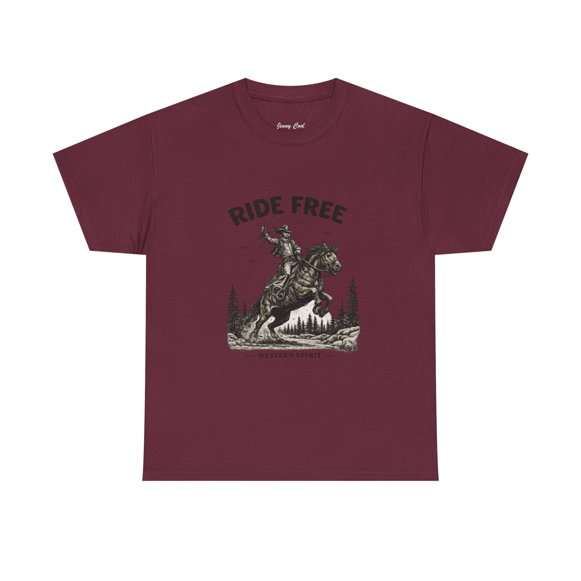 Ride Free Western Horse Graphic T-Shirt – Vintage Cowboy Spirit Tee - JennyCool
