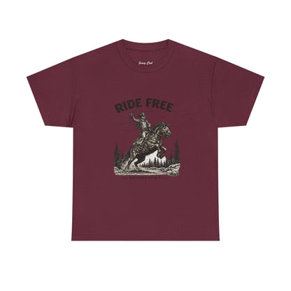 Ride Free Western Horse Graphic T-Shirt – Vintage Cowboy Spirit Tee - JennyCool