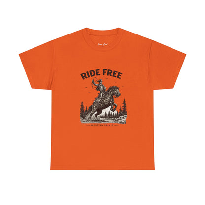 Ride Free Western Horse Graphic T-Shirt – Vintage Cowboy Spirit Tee - JennyCool