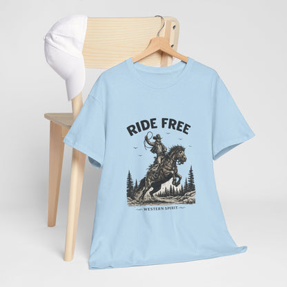 Ride Free Western Horse Graphic T-Shirt – Vintage Cowboy Spirit Tee - JennyCool