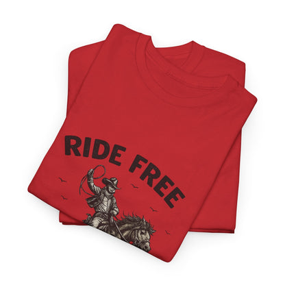 Ride Free Western Horse Graphic T-Shirt – Vintage Cowboy Spirit Tee - JennyCool