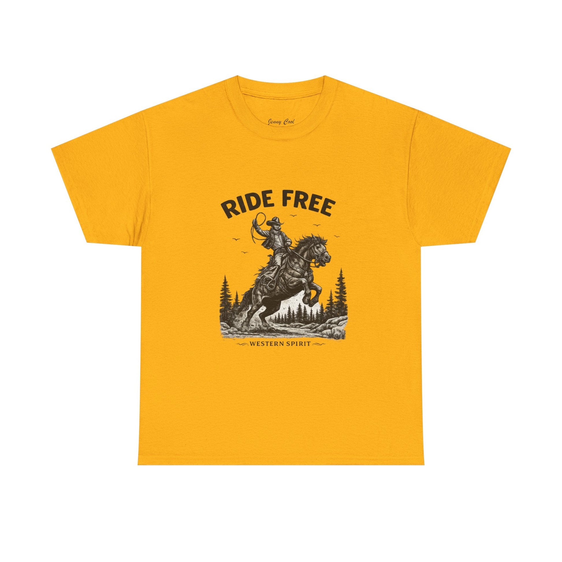 Ride Free Western Horse Graphic T-Shirt – Vintage Cowboy Spirit Tee - JennyCool