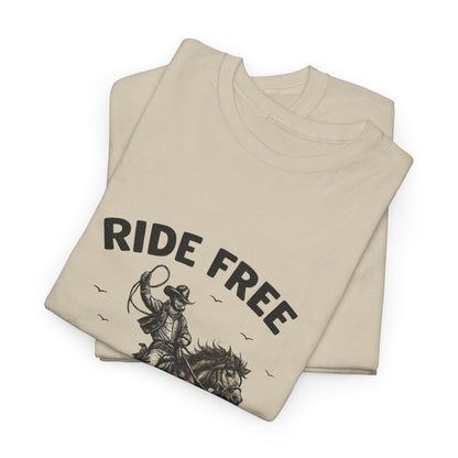 Ride Free Western Horse Graphic T-Shirt – Vintage Cowboy Spirit Tee - JennyCool
