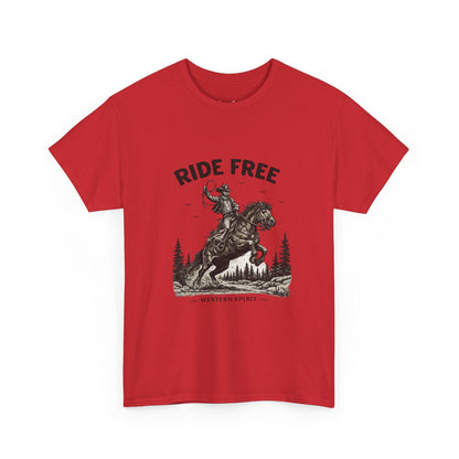 Ride Free Western Horse Graphic T-Shirt – Vintage Cowboy Spirit Tee - JennyCool