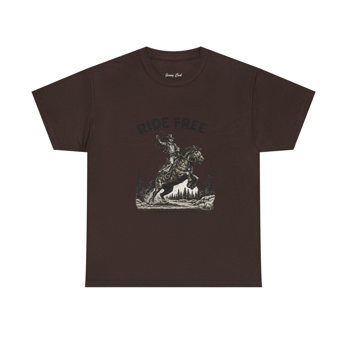 Ride Free Western Horse Graphic T-Shirt – Vintage Cowboy Spirit Tee - JennyCool