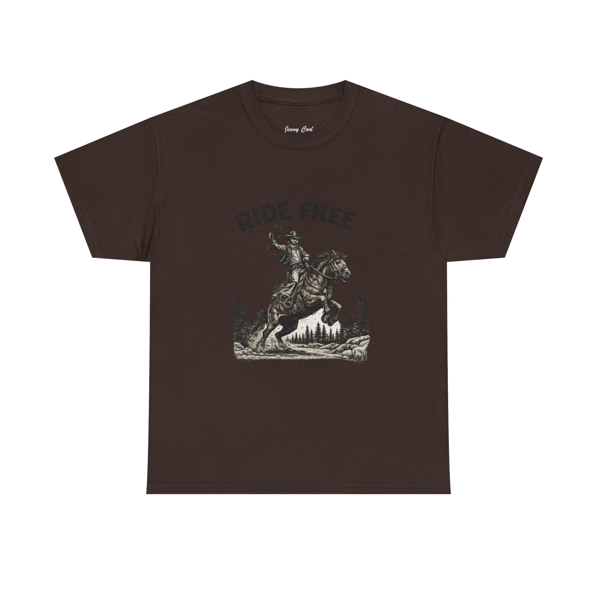 Ride Free Western Horse Graphic T-Shirt – Vintage Cowboy Spirit Tee - JennyCool