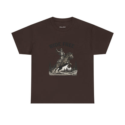 Ride Free Western Horse Graphic T-Shirt – Vintage Cowboy Spirit Tee - JennyCool