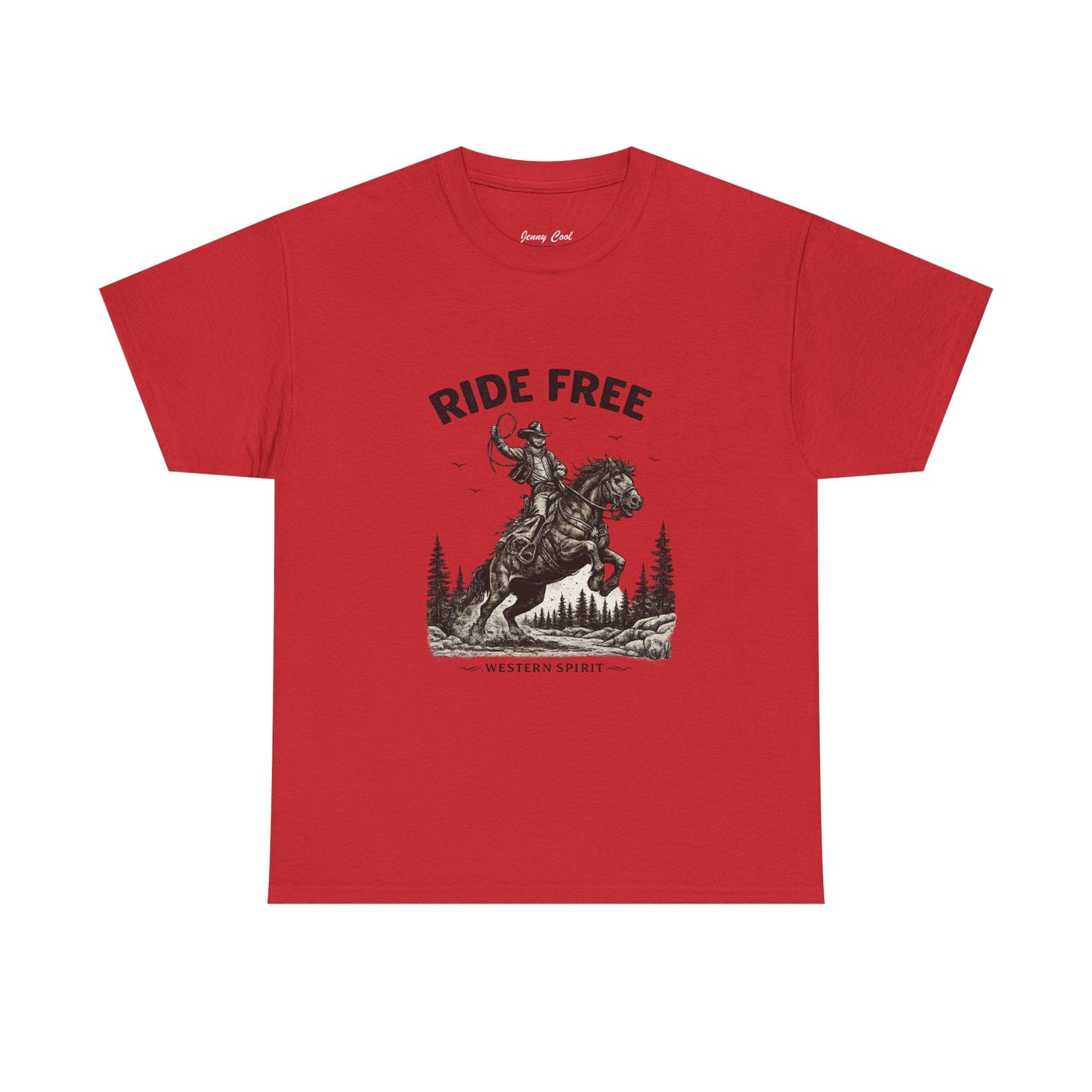 Ride Free Western Horse Graphic T-Shirt – Vintage Cowboy Spirit Tee - JennyCool