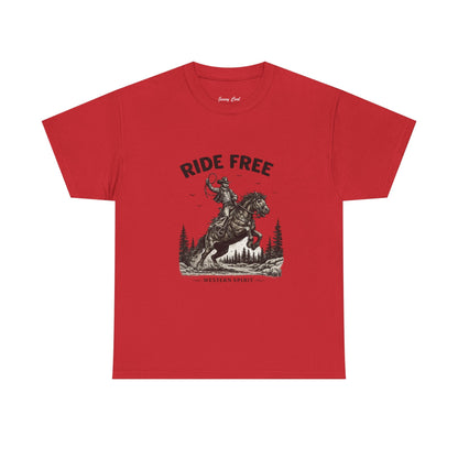 Ride Free Western Horse Graphic T-Shirt – Vintage Cowboy Spirit Tee - JennyCool