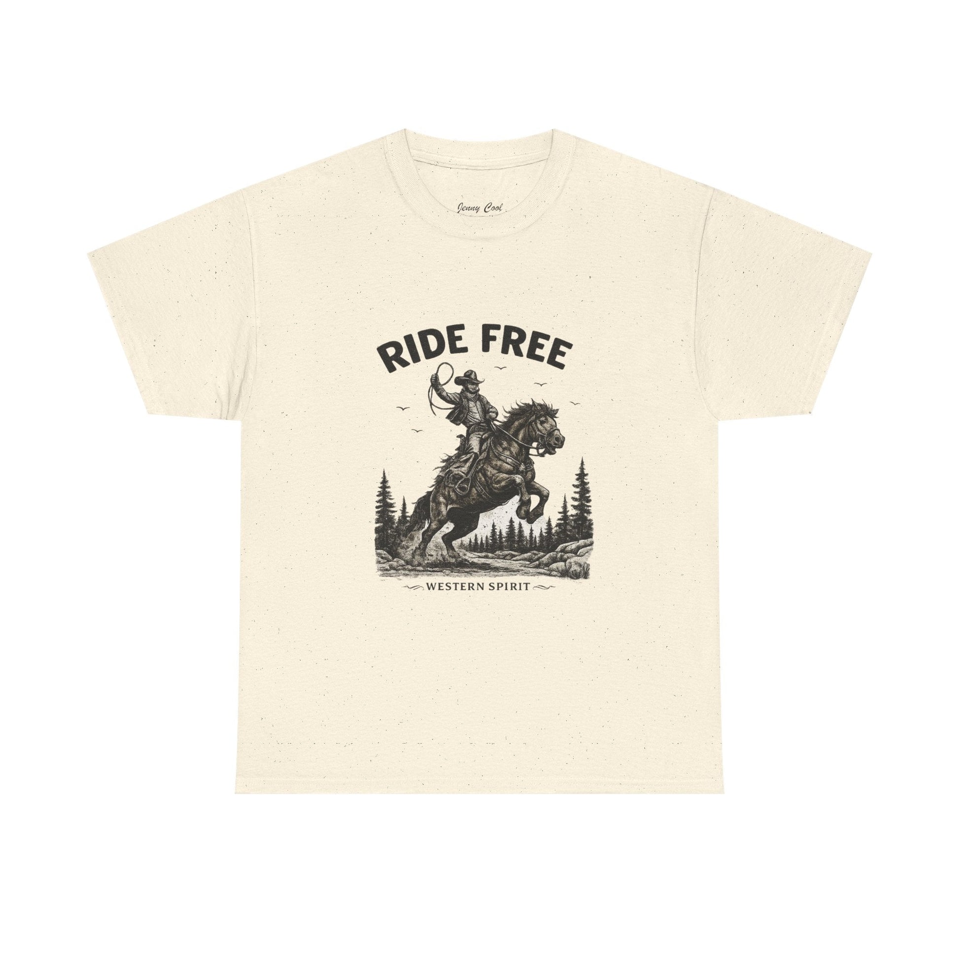 Ride Free Western Horse Graphic T-Shirt – Vintage Cowboy Spirit Tee - JennyCool