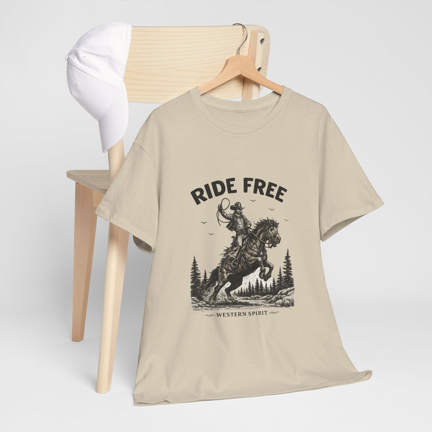 Ride Free Western Horse Graphic T-Shirt – Vintage Cowboy Spirit Tee - JennyCool