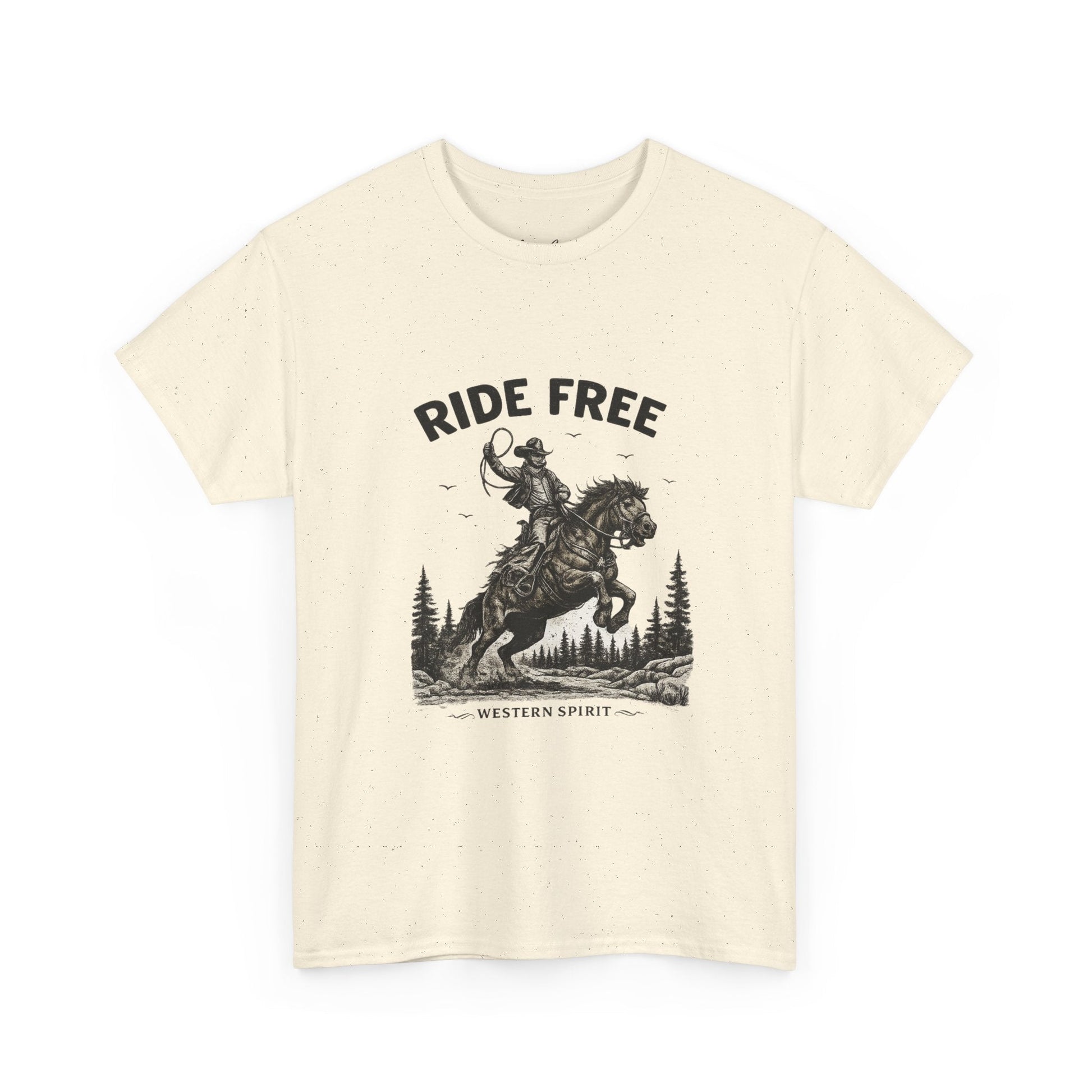 Ride Free Western Horse Graphic T-Shirt – Vintage Cowboy Spirit Tee - JennyCool