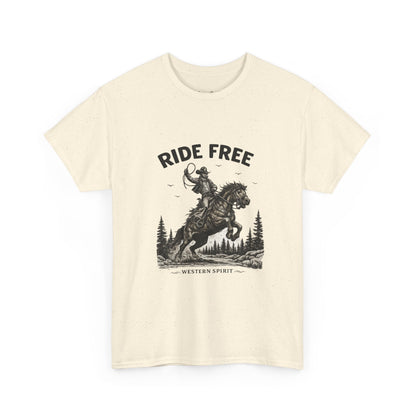 Ride Free Western Horse Graphic T-Shirt – Vintage Cowboy Spirit Tee - JennyCool