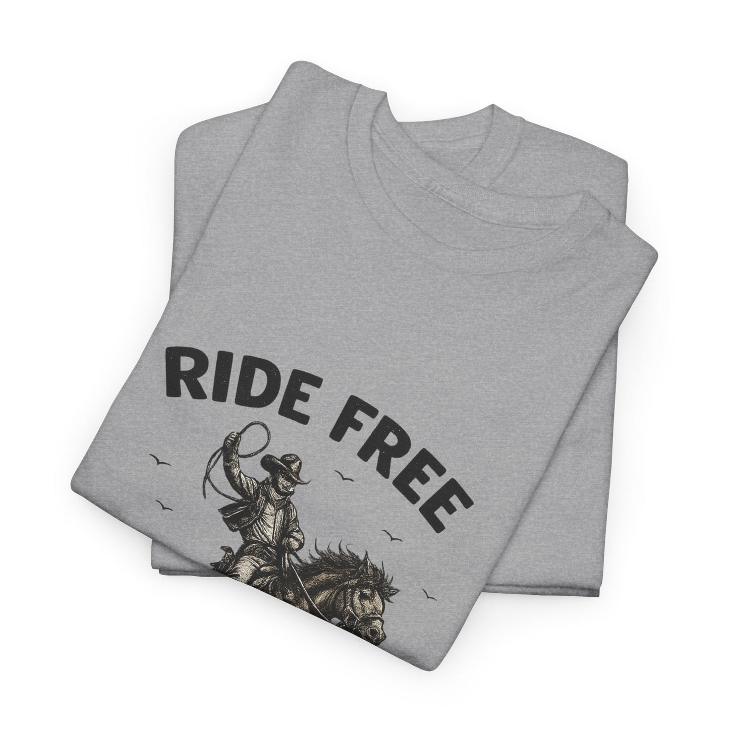 Ride Free Western Horse Graphic T-Shirt – Vintage Cowboy Spirit Tee - JennyCool