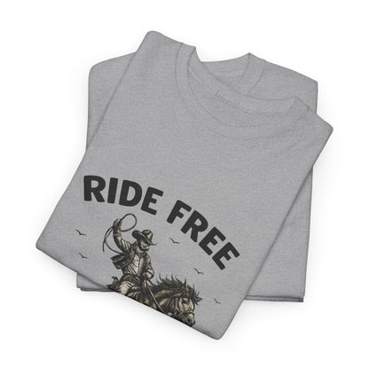 Ride Free Western Horse Graphic T-Shirt – Vintage Cowboy Spirit Tee - JennyCool