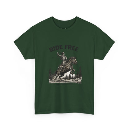 Ride Free Western Horse Graphic T-Shirt – Vintage Cowboy Spirit Tee - JennyCool