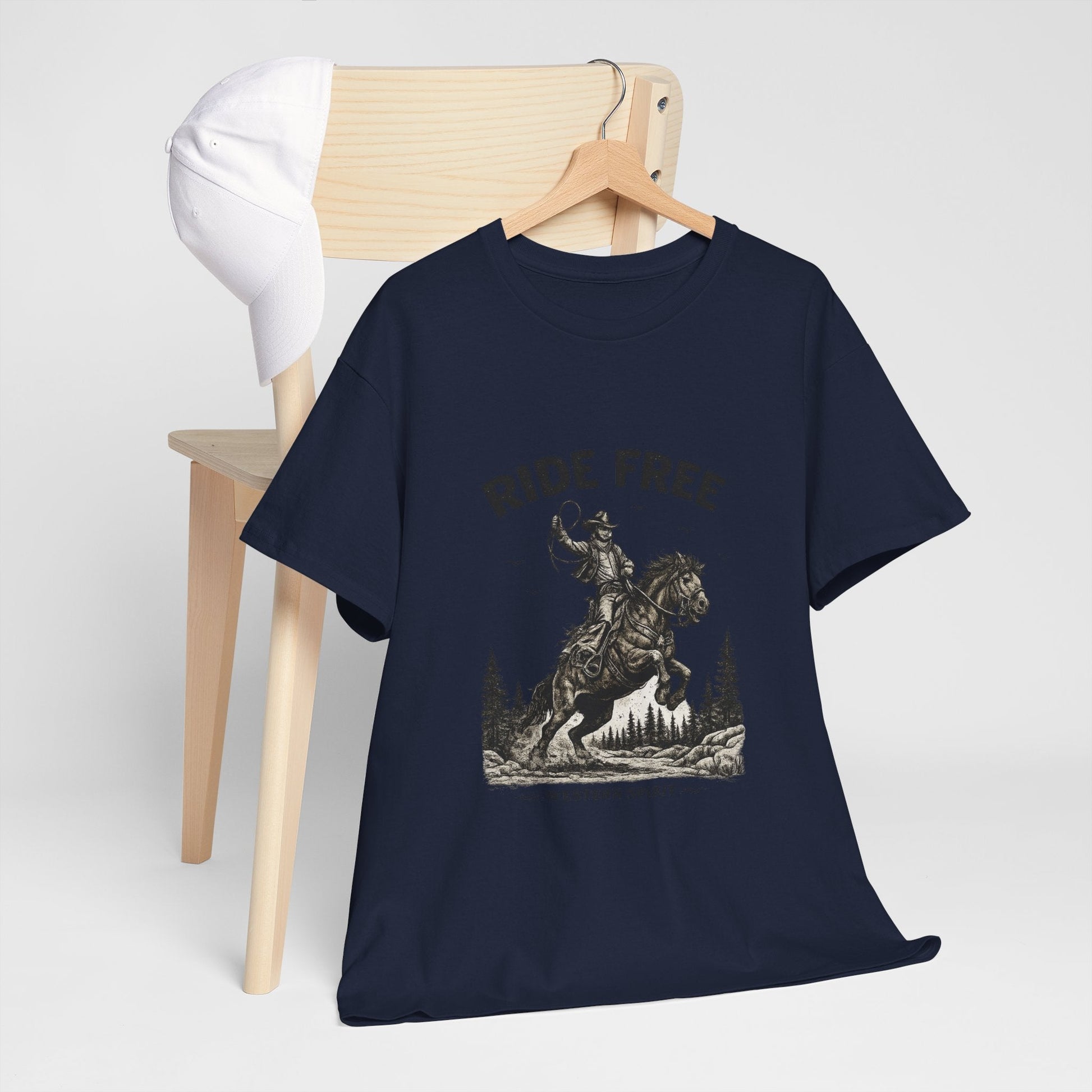 Ride Free Western Horse Graphic T-Shirt – Vintage Cowboy Spirit Tee - JennyCool
