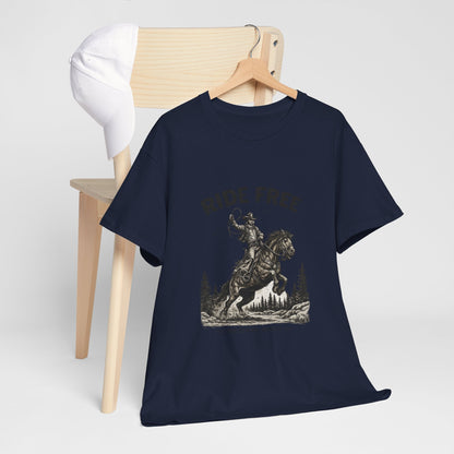 Ride Free Western Horse Graphic T-Shirt – Vintage Cowboy Spirit Tee - JennyCool