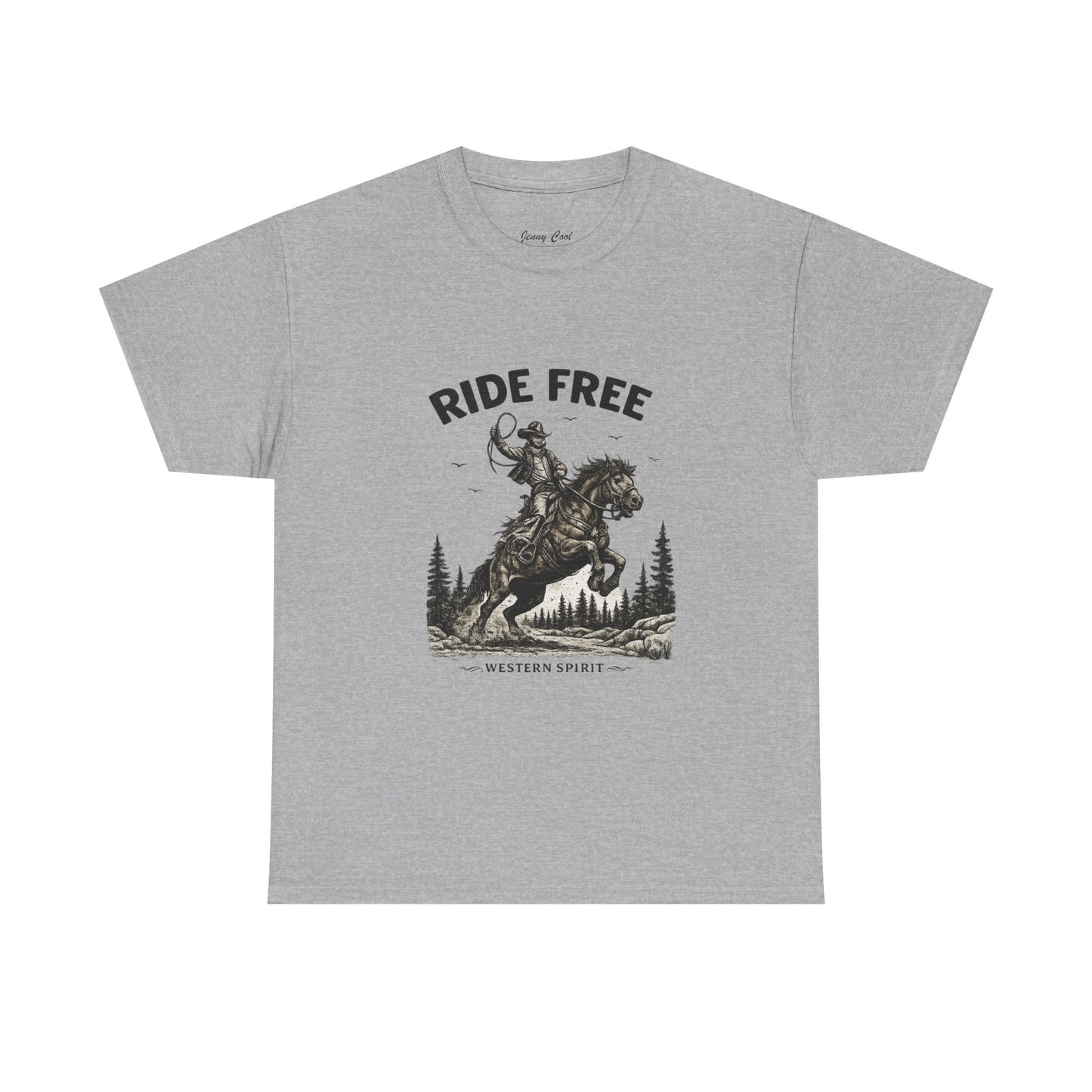 Ride Free Western Horse Graphic T-Shirt – Vintage Cowboy Spirit Tee - JennyCool