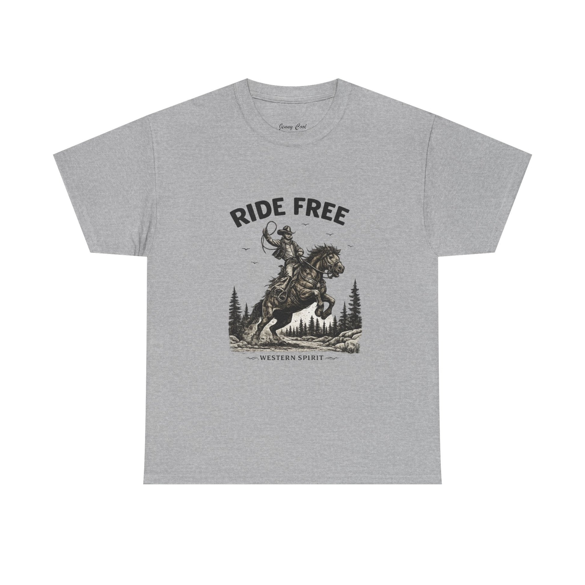 Ride Free Western Horse Graphic T-Shirt – Vintage Cowboy Spirit Tee - JennyCool