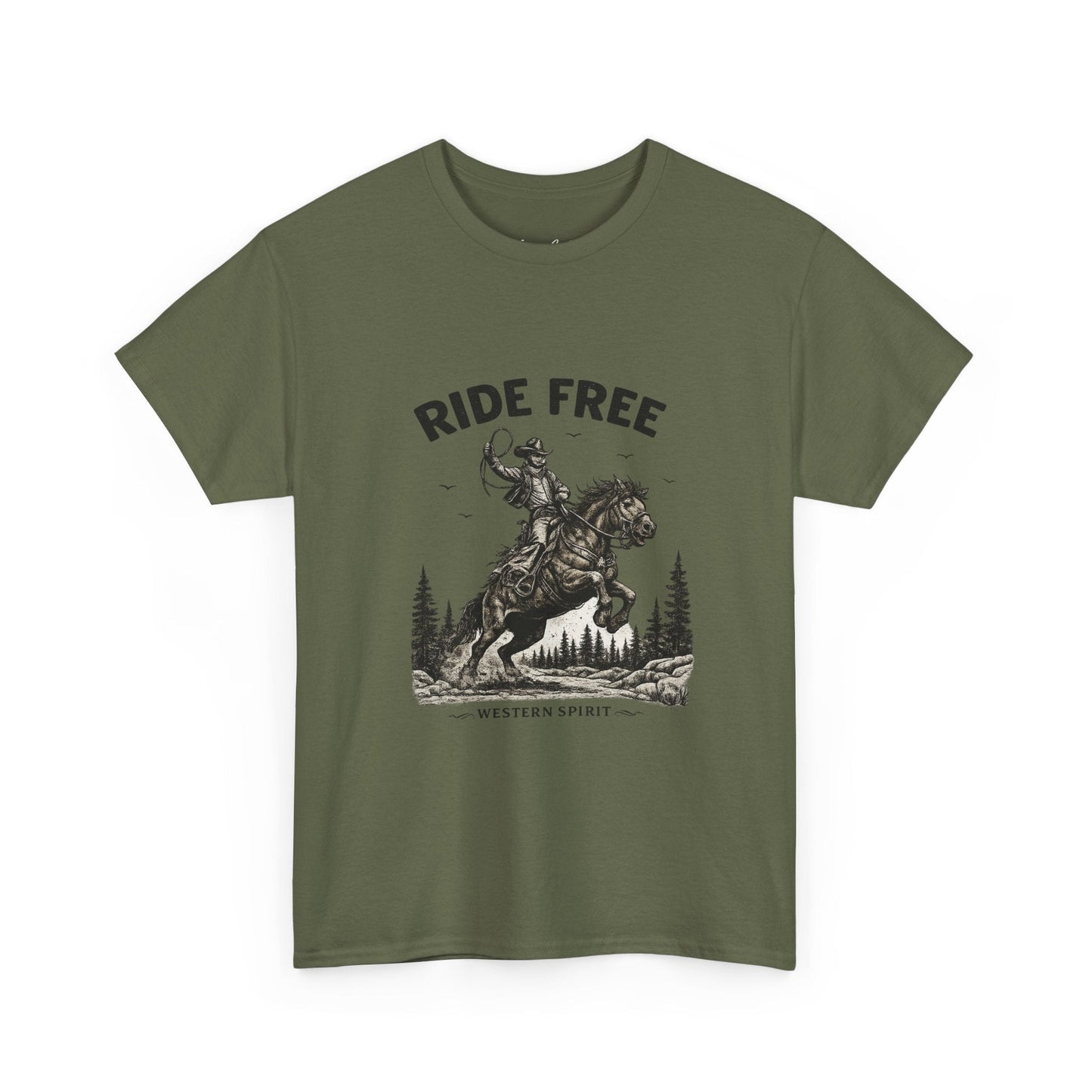 Ride Free Western Horse Graphic T-Shirt – Vintage Cowboy Spirit Tee - JennyCool