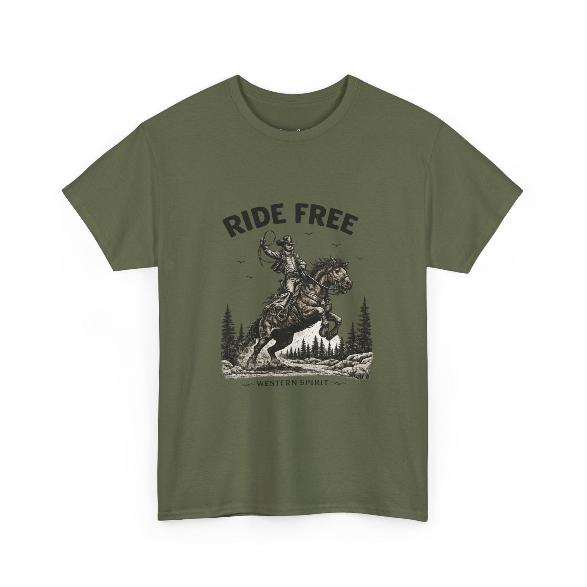 Ride Free Western Horse Graphic T-Shirt – Vintage Cowboy Spirit Tee - JennyCool