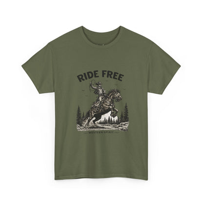 Ride Free Western Horse Graphic T-Shirt – Vintage Cowboy Spirit Tee - JennyCool