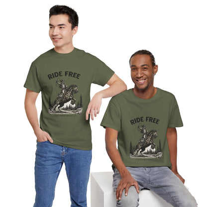 Ride Free Western Horse Graphic T-Shirt – Vintage Cowboy Spirit Tee - JennyCool