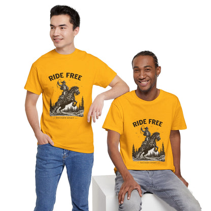 Ride Free Western Horse Graphic T-Shirt – Vintage Cowboy Spirit Tee - JennyCool