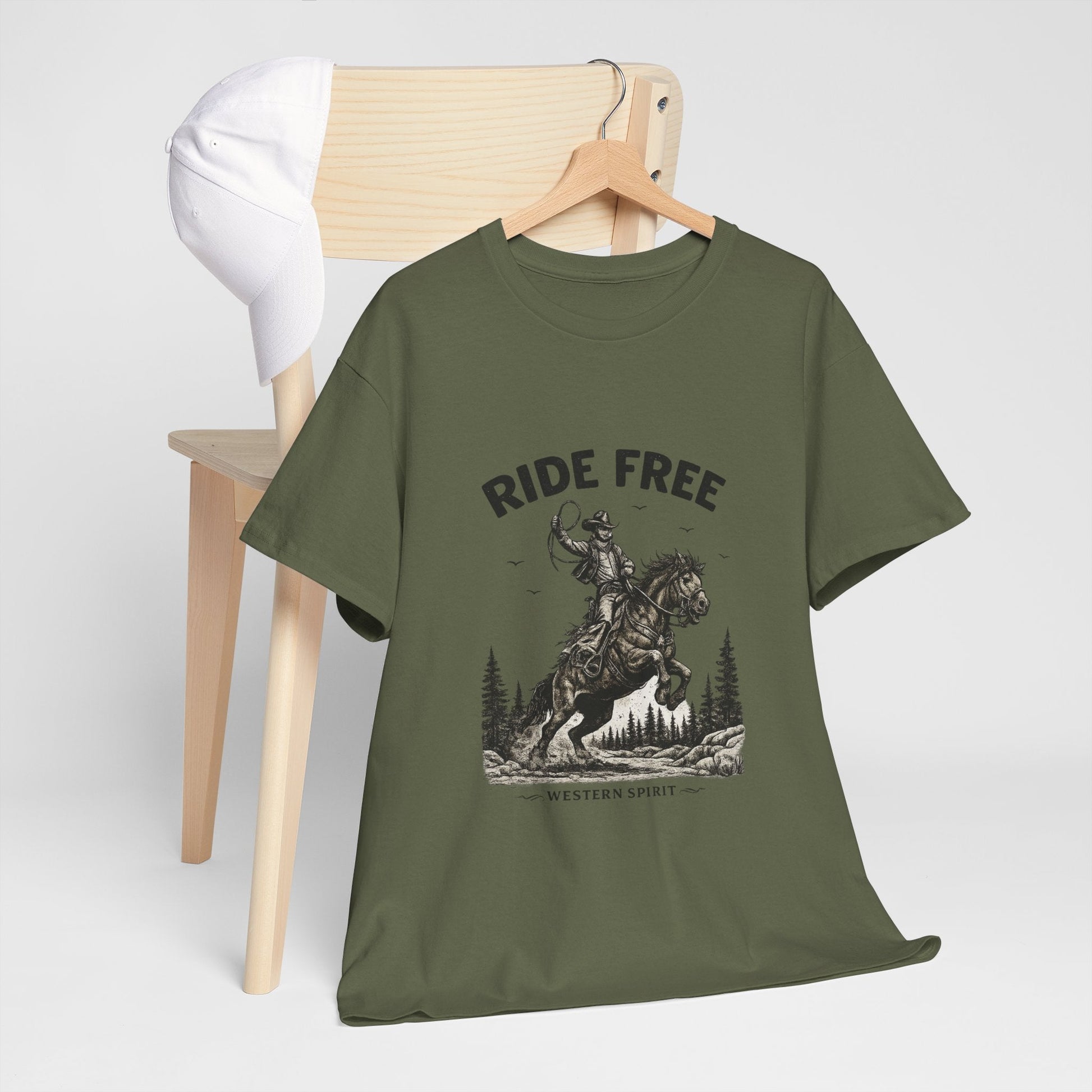 Ride Free Western Horse Graphic T-Shirt – Vintage Cowboy Spirit Tee - JennyCool