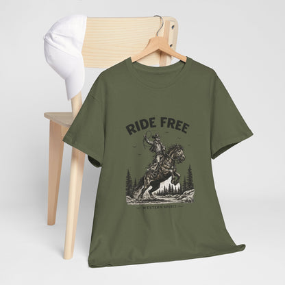 Ride Free Western Horse Graphic T-Shirt – Vintage Cowboy Spirit Tee - JennyCool