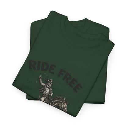 Ride Free Western Horse Graphic T-Shirt – Vintage Cowboy Spirit Tee - JennyCool
