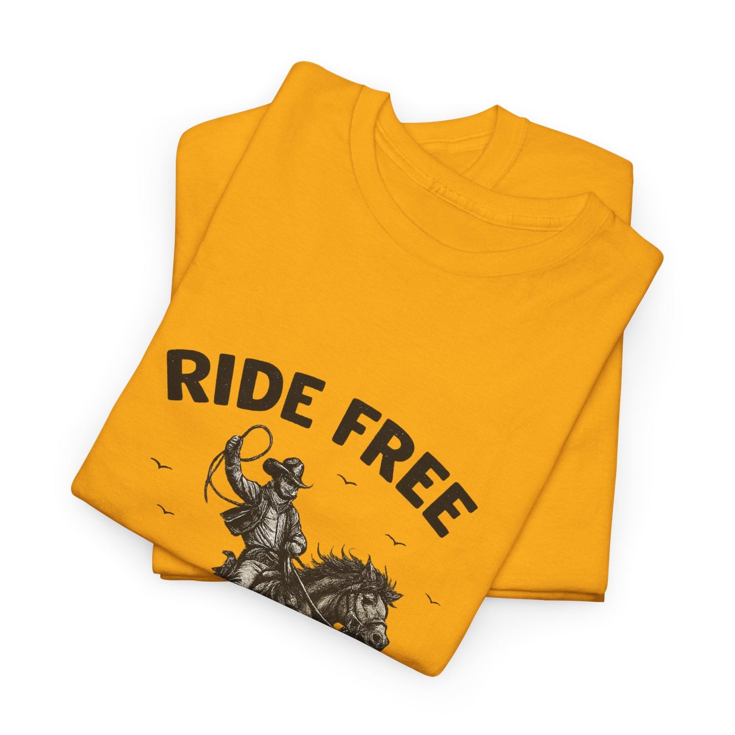 Ride Free Western Horse Graphic T-Shirt – Vintage Cowboy Spirit Tee - JennyCool