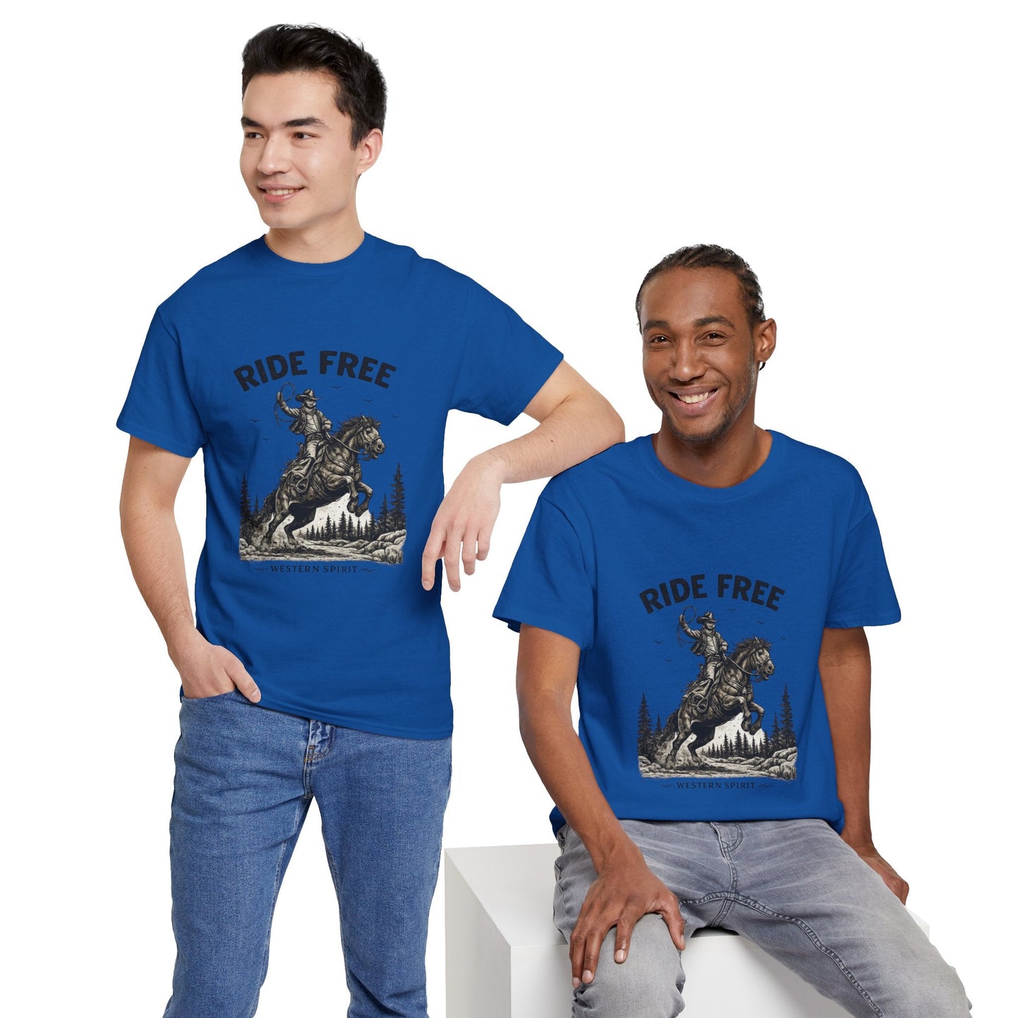 Ride Free Western Horse Graphic T-Shirt – Vintage Cowboy Spirit Tee - JennyCool
