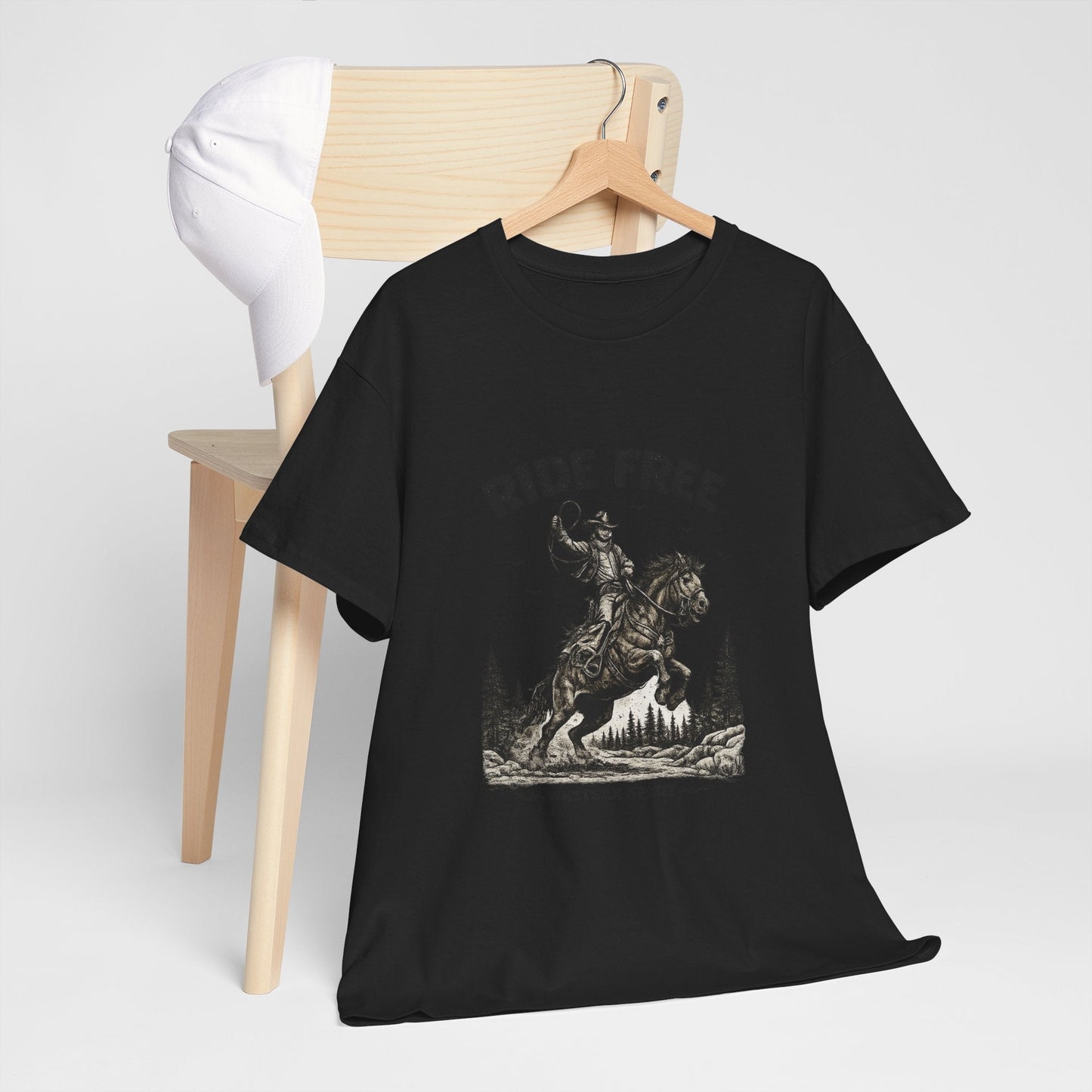 Ride Free Western Horse Graphic T-Shirt – Vintage Cowboy Spirit Tee - JennyCool
