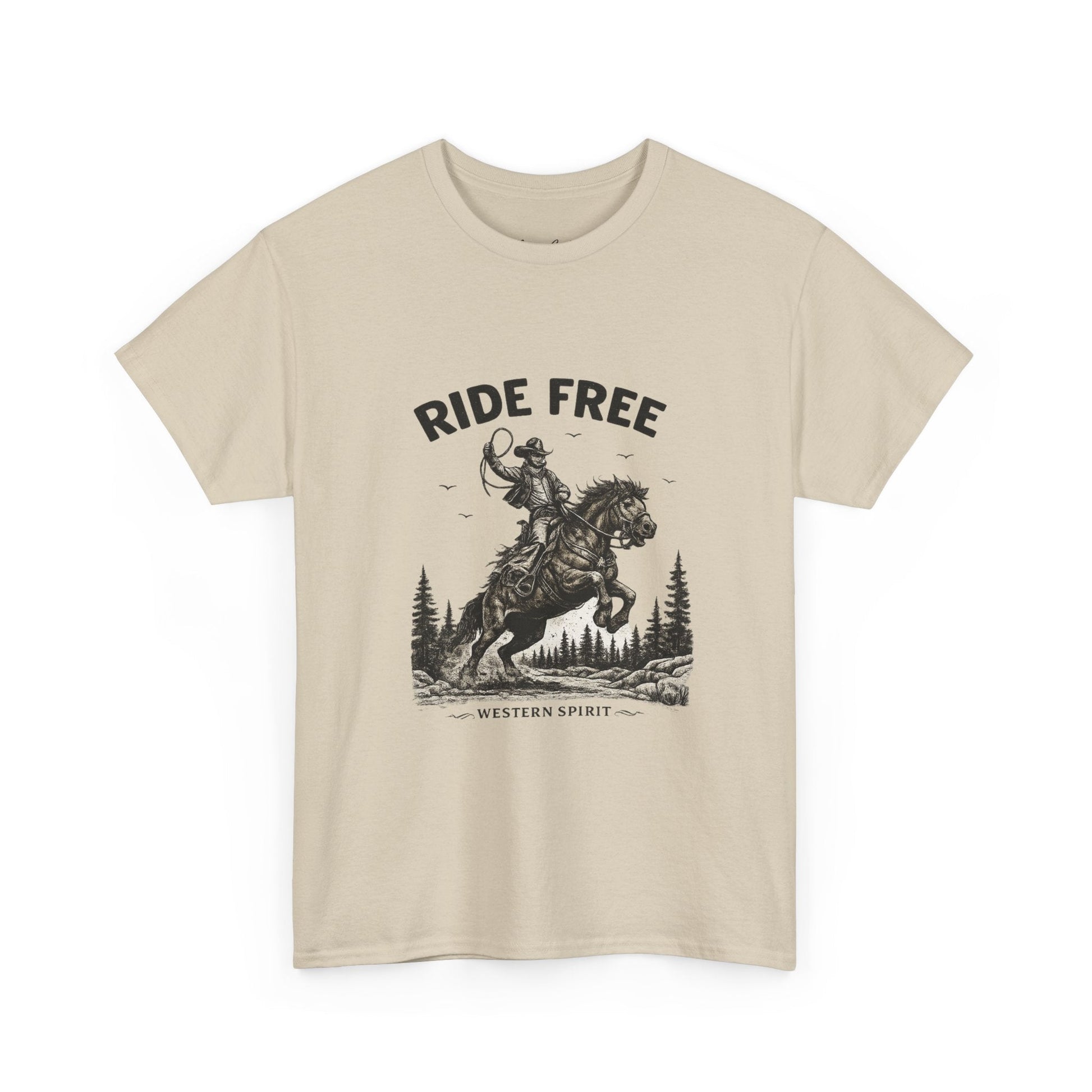 Ride Free Western Horse Graphic T-Shirt – Vintage Cowboy Spirit Tee - JennyCool