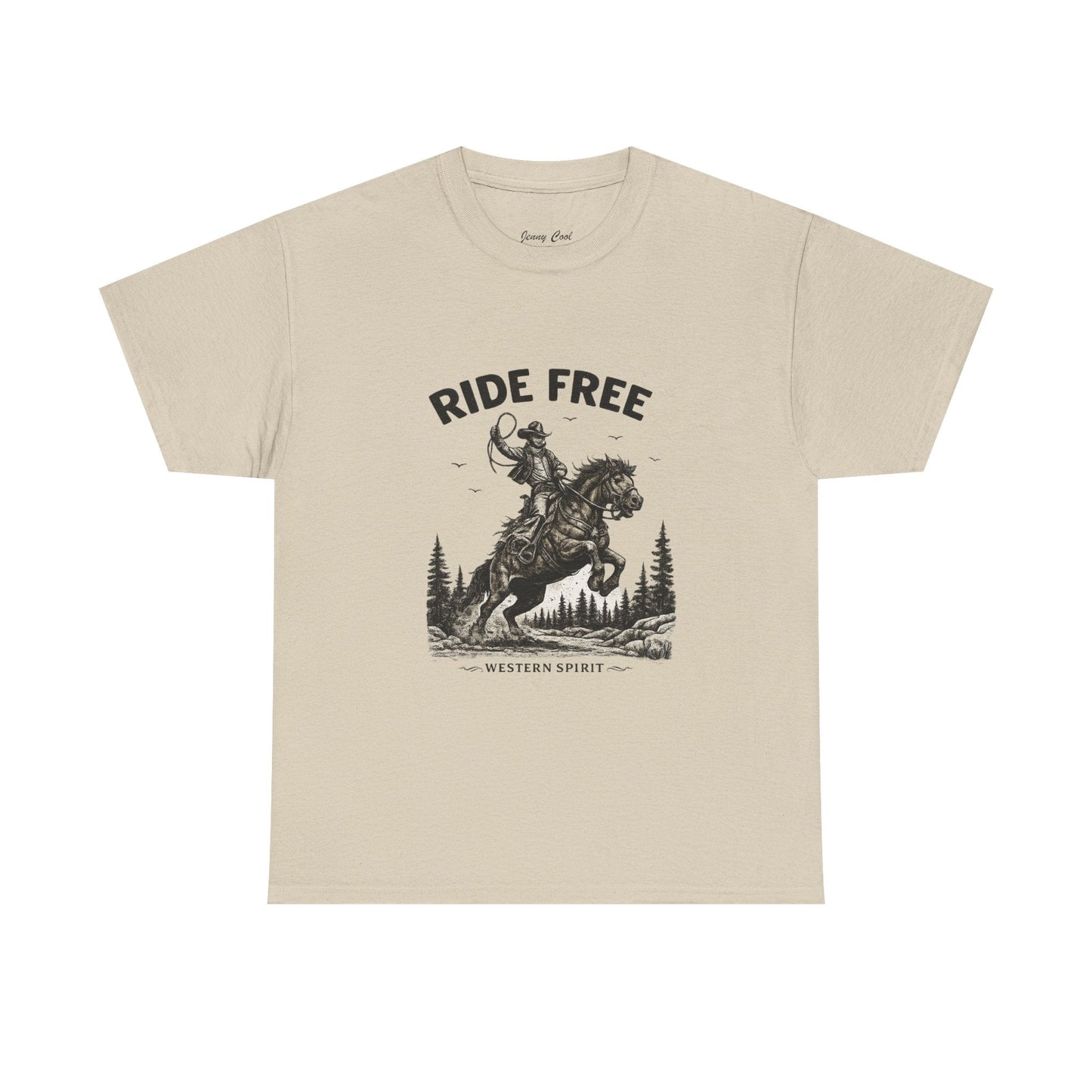Ride Free Western Horse Graphic T-Shirt – Vintage Cowboy Spirit Tee - JennyCool