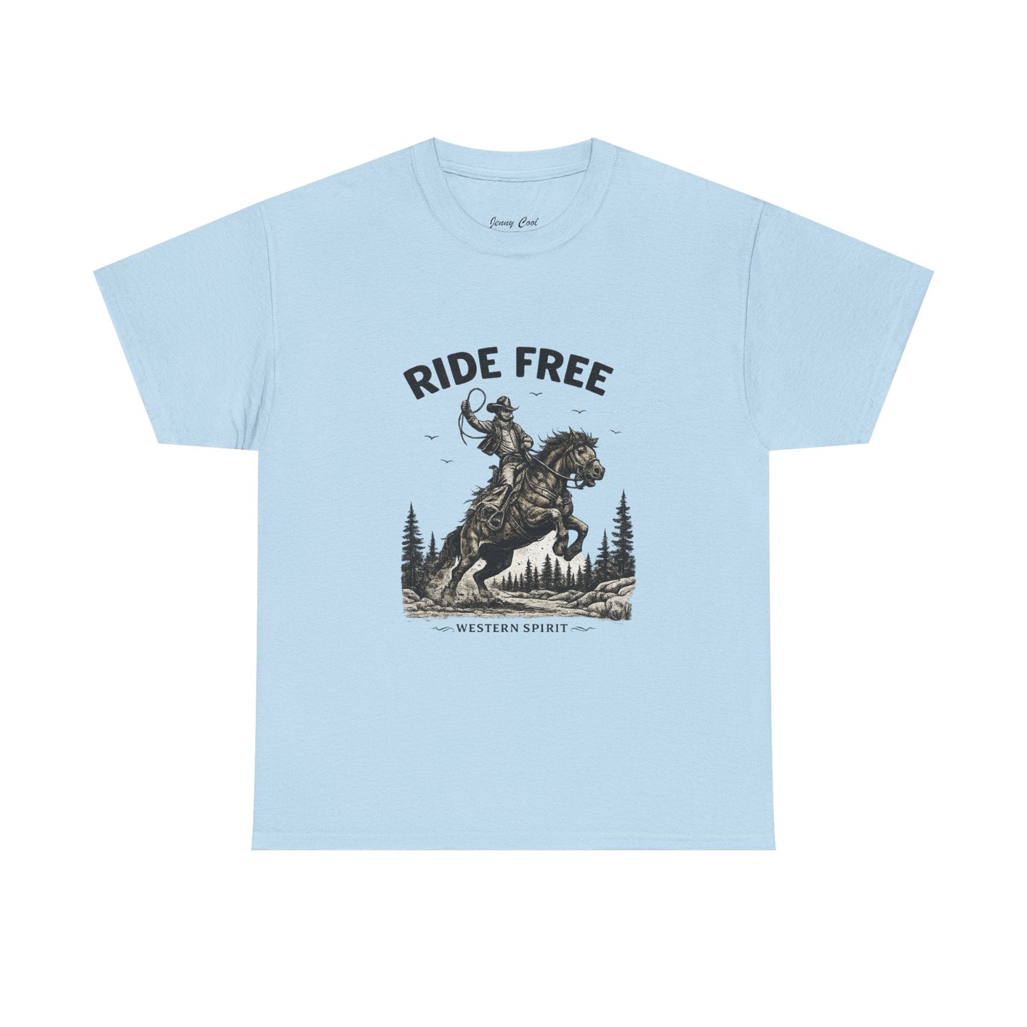 Ride Free Western Horse Graphic T-Shirt – Vintage Cowboy Spirit Tee - JennyCool