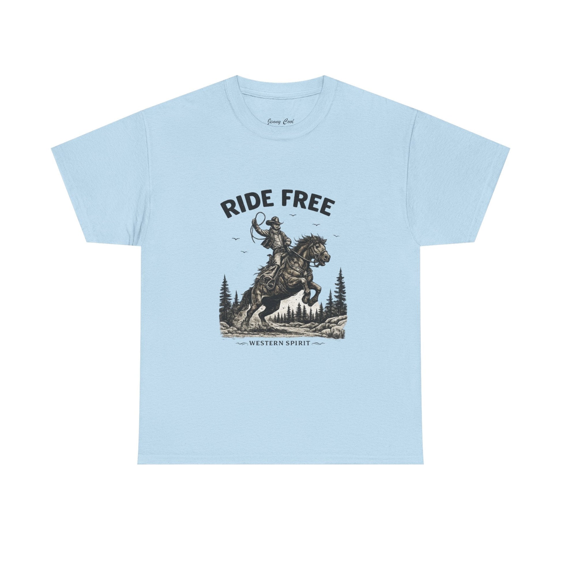 Ride Free Western Horse Graphic T-Shirt – Vintage Cowboy Spirit Tee - JennyCool