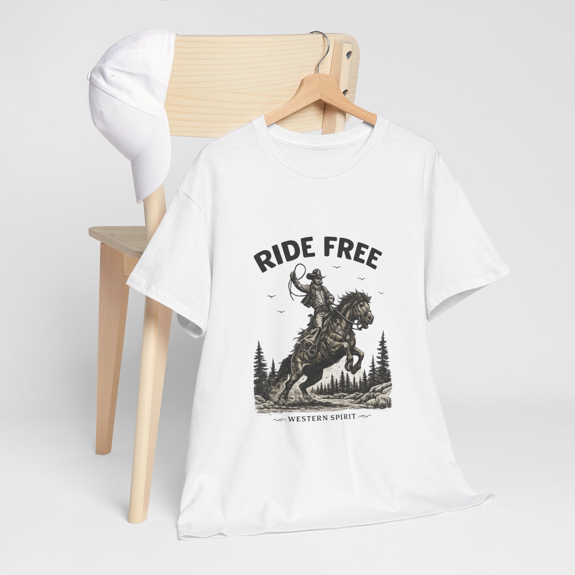 Ride Free Western Horse Graphic T-Shirt – Vintage Cowboy Spirit Tee - JennyCool