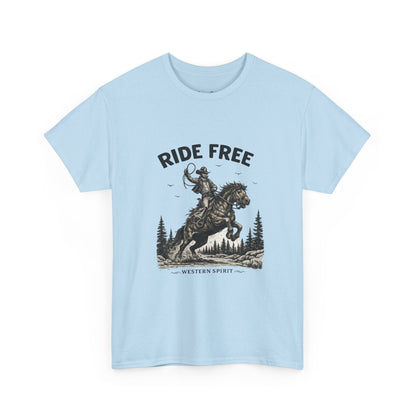Ride Free Western Horse Graphic T-Shirt – Vintage Cowboy Spirit Tee - JennyCool