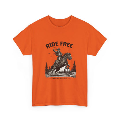 Ride Free Western Horse Graphic T-Shirt – Vintage Cowboy Spirit Tee - JennyCool