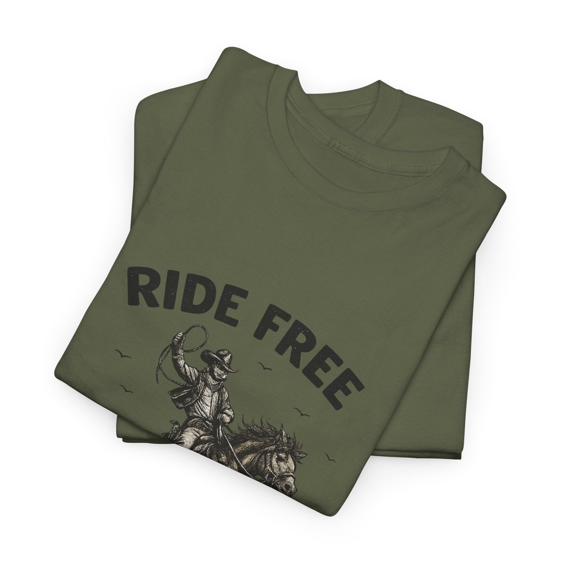 Ride Free Western Horse Graphic T-Shirt – Vintage Cowboy Spirit Tee - JennyCool