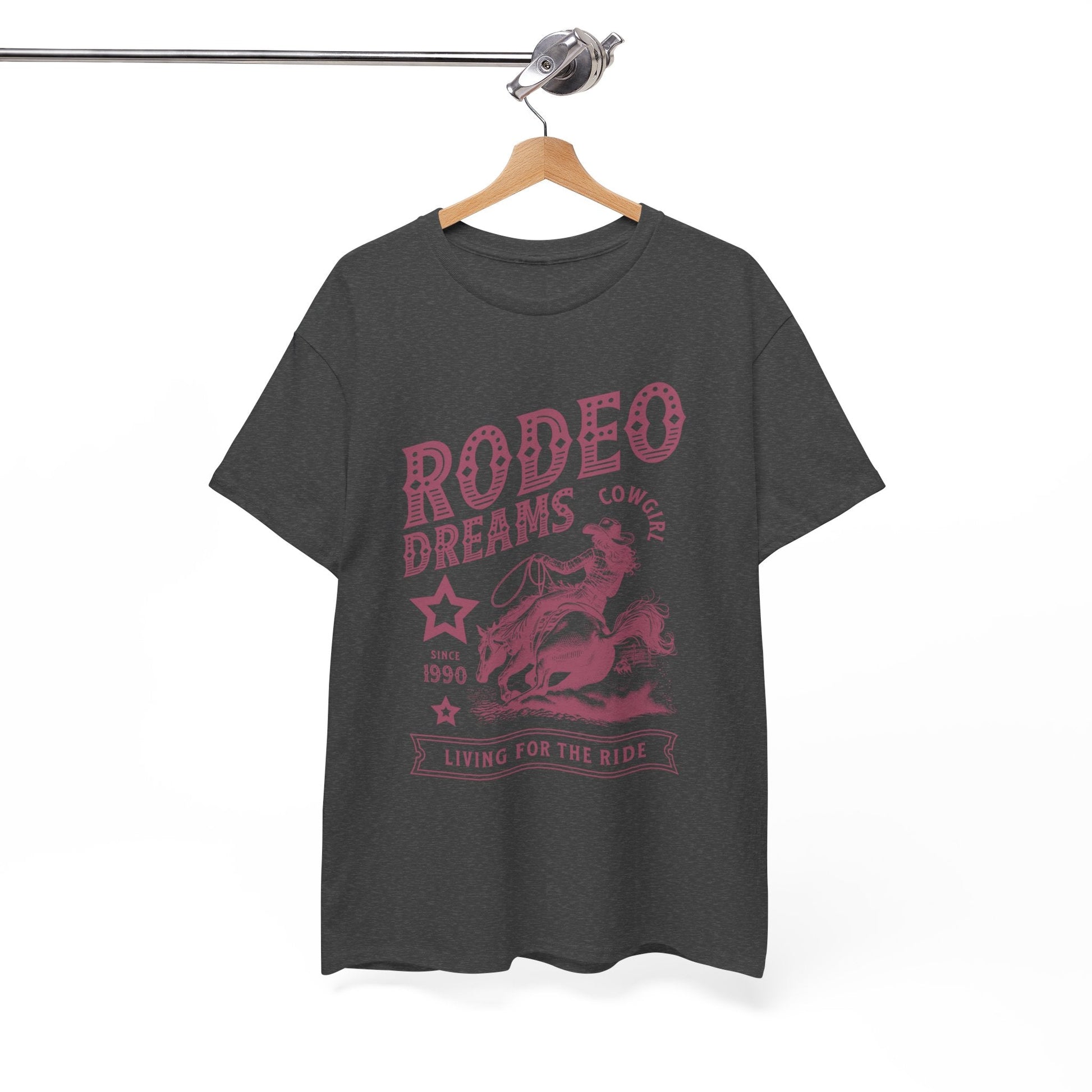 Rodeo Dreams Cowgirl Vintage Western Graphic T-Shirt – Living for the Ride Women's Rodeo Tee - JennyCool