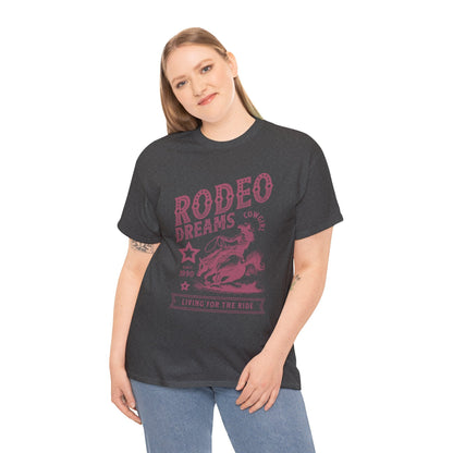 Rodeo Dreams Cowgirl Vintage Western Graphic T-Shirt – Living for the Ride Women's Rodeo Tee - JennyCool