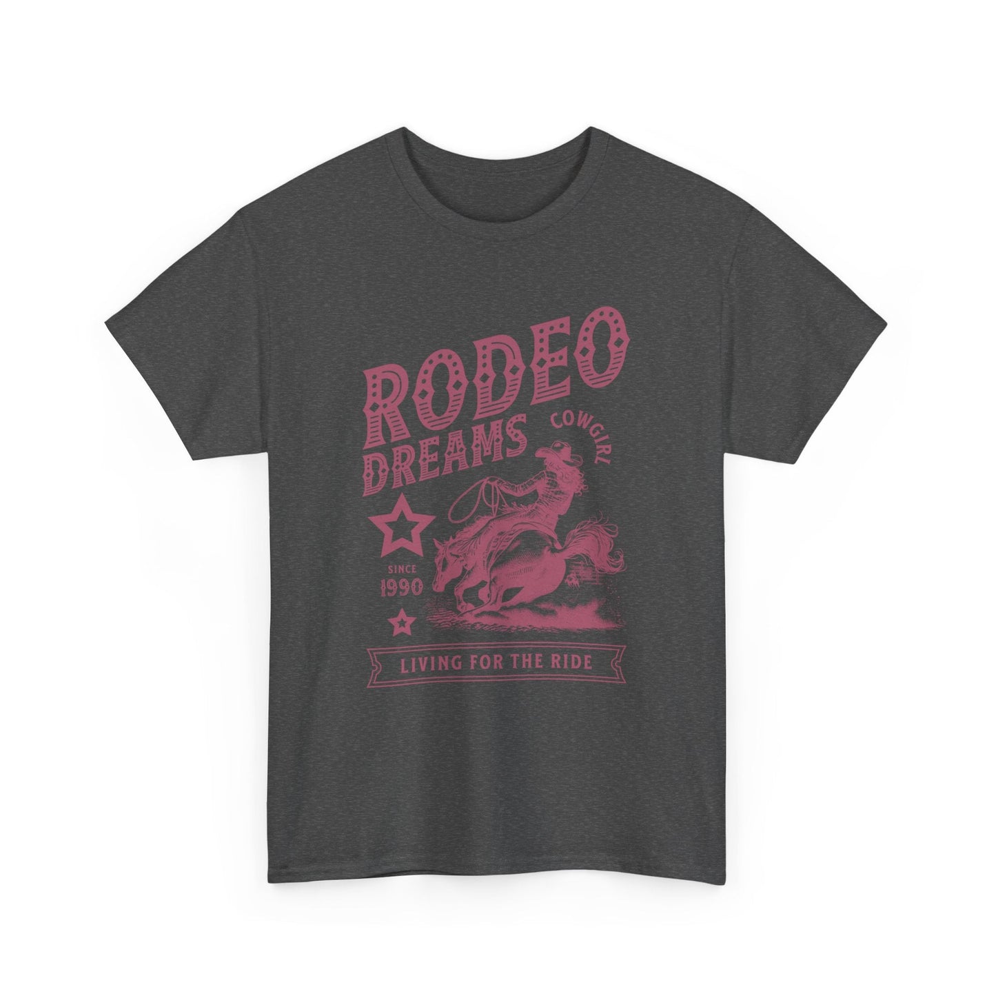 Rodeo Dreams Cowgirl Vintage Western Graphic T-Shirt – Living for the Ride Women's Rodeo Tee - JennyCool