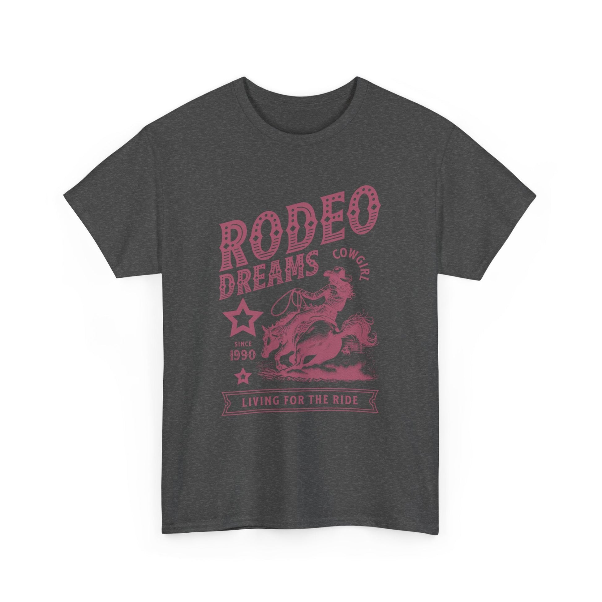 Rodeo Dreams Cowgirl Vintage Western Graphic T-Shirt – Living for the Ride Women's Rodeo Tee - JennyCool