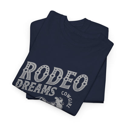 Rodeo Dreams Cowgirl Vintage Western Graphic T-Shirt – Living for the Ride Women's Rodeo Tee - JennyCool