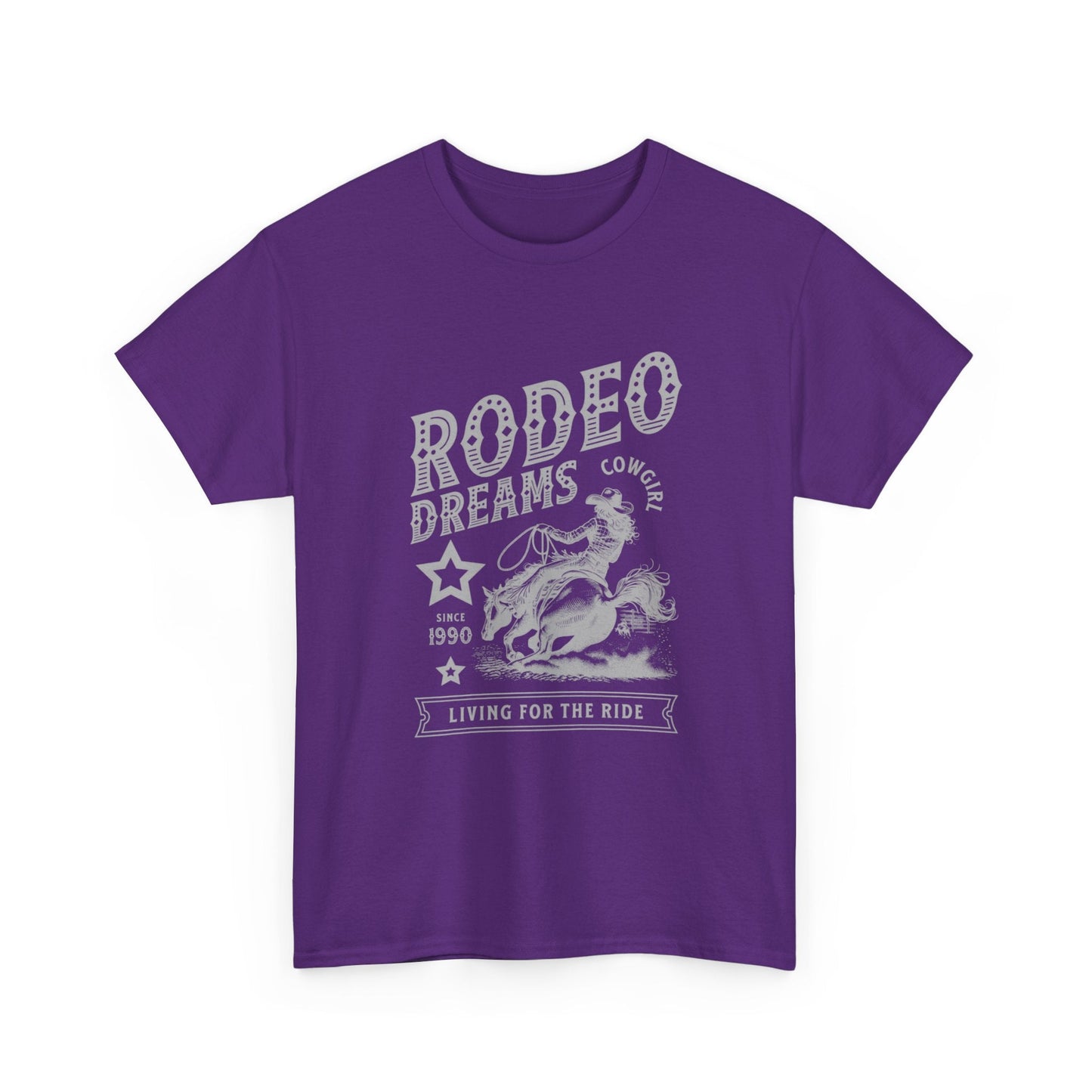 Rodeo Dreams Cowgirl Vintage Western Graphic T-Shirt – Living for the Ride Women's Rodeo Tee - JennyCool